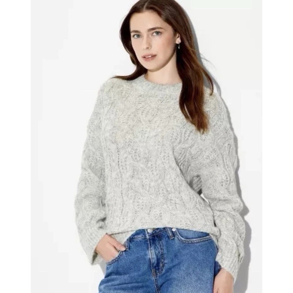 Women's Crewneck Heritage Pullover Sweater - Wild Fable Gray XXS